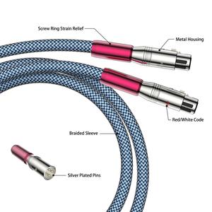 Microphone XLR plaqué argent pour <span class=keywords><strong>Canon</strong></span> PVC Jacket Balance mâle-femelle pour amplificateur de puissance Carte son Caméra de téléphones portables - Product Image 2