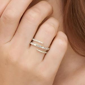 Anillo de Eternidad Personalizado, Anillo de Bodas, Anillos de Diamantes de Corte Redondo, Anillo de Diamantes de Corte Esmeralda, Anillo de Diamantes CVD, Anillo de Diamantes Cultivados en Laboratorio de 9k y 10k - Product Image 5