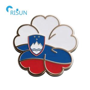 Ljubljana Slovène Slovène Slovénie Drapeau Réfrigérateur Aimant Chapeau Cap Épinglette En Émail Badge Broche Personnalisé Slovénie Épingle En Émail - Product Image 2