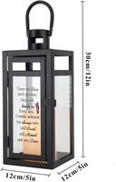 Vente en gros de lanterne de cimetière noire lanterne commémorative en métal pour cimetière et décoration funéraire