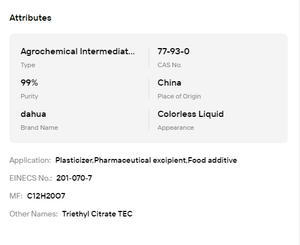 Citrato de Trietilo de Grado Cosmético con una Pureza del 99%, Plastificante Ecológico, Fijador de Fragancias, Ampliamente Utilizado - Product Image 6