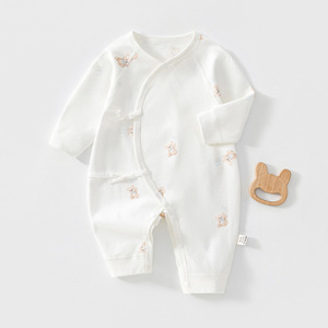 Mameluco <span class=keywords><strong>para</strong></span> Bebé Recién Nacido, Estilo Kimono, Manga Larga, Estampado de Conejito, Body de Algodón Suave con Cierre de Lazo, Traje de Una Pieza <span class=keywords><strong>para</strong></span> Bebé - Product Image 3