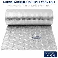 Rouleau d'isolation en aluminium à bulles simple, écologique et moderne, épaisseur 9 mm, diamètre des bulles 25 mm, barrière radiante pour entrepôt