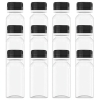 Bouteille de boisson en PET transparente, carrée, en plastique, pour jus, thé, café, avec bouchon à vis, 100 mL