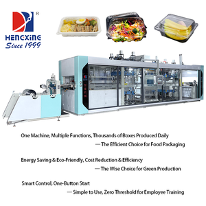 Automatische Drei-Stationen-Doppeldruck-Vakuumformmaschine für PET/PP zur Herstellung von Fast-Food-, Obst-, Gemüse- und Brotbehältern - Product Image 3