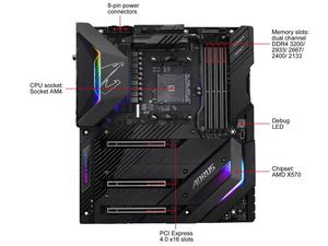 เมนบอร์ด X570 ชิปเซ็ต รองรับอีเธอร์เน็ต 10GB และช่อง PCIe 4.0 รองรับโปรเซสเซอร์ AM4 รุ่น 5900X - Product Image 2