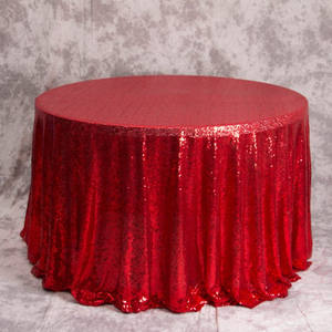 Custom Printed Blue Sequin round <b>Table</b> Cloth Luxury Wedding Dining <b>Table</b> <b>Clothes</b> with Crochet Technics for <b>Christmas</b> - Product Image 3