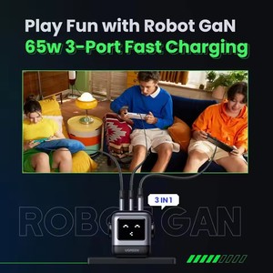 Cargador USB C <span class=keywords><strong>GaN</strong></span> de <span class=keywords><strong>65W</strong></span> PPS <span class=keywords><strong>UGREEN</strong></span>, Diseño de Robot, Adaptador de Carga Rápida, Mini Cargador de Pared Portátil, Adaptador de Corriente para iPad y MacBook - Product Image 6
