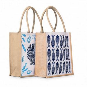 Bolsa de Mano Grande de Yute Natural con Impresión Personalizada, Bolsa de Compras Reutilizable Ecológica - Product Image 3