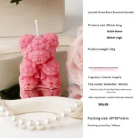 Bougie parfumée artisanale haut de gamme en forme d'ours, à base de cire de soja mélangée, pour la décoration d'intérieur et une ambiance romantique pour la Saint-Valentin