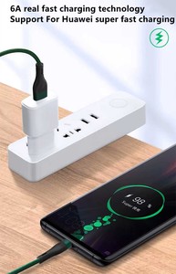 66W Nylon Bện Loại C Nhanh Chóng Sạc Cáp 5V 12V 5A USB C Dữ Liệu Dây Điện Thoại Di Động Máy In 1M Thông Minh Sạc Ngân Hàng Điện Cáp - Product Image 6