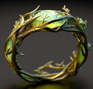 Anillos de Moda al por Mayor de Fábrica para Mujer, Anillo Mágico Vintage Personalizado con Incrustaciones de Jade y Malaquita Ovalada, Principalmente en Aleación Plateada - Product Image 4