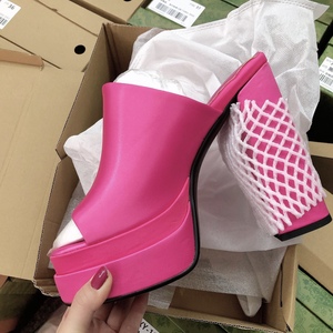 Escarpins con Parte Superior de Seda, Nuevo Diseño, Suela Gruesa de 14CM, Plataformas con Tacón Alto para Mujer - Product Image 4