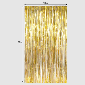 ม่านฟอยล์ประดับประตูแต่งพู่ขนาด1ม. * 2ม. ม่านผ้าไหมกันฝนสีสันสดใสสำหรับงานปาร์ตี้วันหยุด - Product Image 2