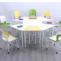 Table de salle de réunion de conférence mobile moderne et bon marché Tables de formation pliantes Mobilier de bureau Bureau de formation en forme de I