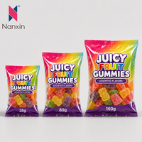 Rouleau de film imprimé sur mesure pour bonbons gélifiés, emballage coloré et lumineux pour snacks aux fruits, en rouleau, en vrac