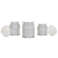 Pot à crème sans air haut de gamme à double paroi, fond rond, 15g 30g 50g, rechargeable avec pompe, excellent récipient cosmétique sous vide