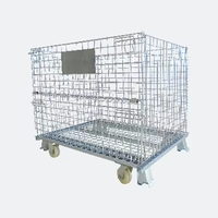 Équipement logistique roue en PU robuste avec roulettes stockage en métal treillis métallique conteneur palette méta cage à palettes