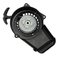 HIAORS démarreur à traction en alliage noir avec volant d'inertie pour moteur 2 temps 47cc 49cc Mini Scooter enfants Dirt Bike Quad ATV