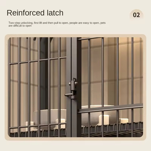 Katlanabilir İç Mekan Metal Kedi Kafesi, Evde Kullanım İçin Tuvaletli, Ekstra Geniş Alanlı, Güçlendirilmiş Kare Boru Çerçeveli - Product Image 3
