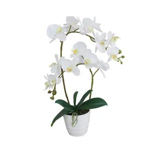 Real touch artificial orchid bonsai for sale artificial orchid plants for decoration high quantity potted orchid