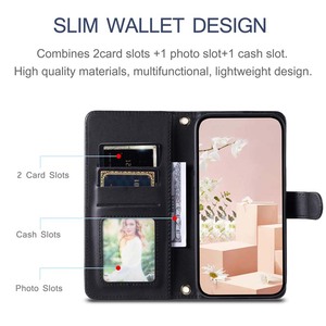 Étui en cuir de luxe Diamond Design <span class=keywords><strong>avec</strong></span> lanière porte-cartes pour étui de téléphone <span class=keywords><strong>Huawei</strong></span> <span class=keywords><strong>P30</strong></span> <span class=keywords><strong>avec</strong></span> portefeuille - Product Image 2