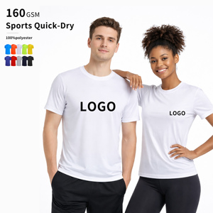 Großhandel Herren 160 GSM Polyester EU-Größe T-Shirts mit Eigenem Logo Schnelltrocknend Personalisiertes Design <span class=keywords><strong>OEM</strong></span> <span class=keywords><strong>ODM</strong></span> Direktvertrieb ab Werk - Product Image 1