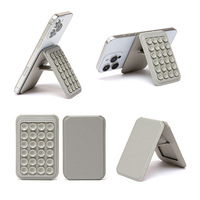Support de téléphone de bureau avec porte-cartes, support magnétique portable en silicone à ventouse pour téléphone