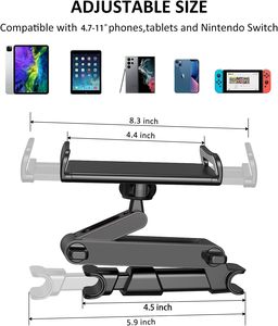 Support de téléphone universel pliable et créatif pour voiture, fixation rapide, pour utilisation sur lit ou siège arrière – Idéal pour téléphones et tablettes - Product Image 6