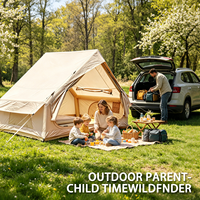 Tente de camping gonflable à porte unique de 6,3 m² avec fenêtre supérieure, ventilée, pour glamping en plein air et protection UV