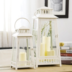 Round Hanging Vertical Stripe Hollow Out <strong>Large</strong> Metal <strong>Lantern</strong> for <strong>Candle</strong> Windproof <strong>Candle</strong> Stand Antique Metal <strong>Candle</strong> <strong>Lantern</strong> - Product Image 2