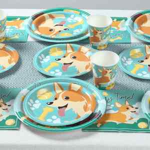 Assiettes en carton jetables, pack de 9, décorations de fête sur le thème CMYK, pour bébés et fêtes - Product Image 4
