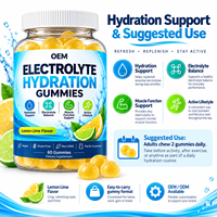 Gummies d'hydratation électrolytique pour le soutien de la fonction musculaire, le métabolisme énergétique, le style de vie actif quotidien, fabrication OEM
