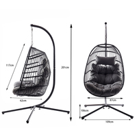 Mobilier de jardin moderne et extérieur Chaise balançoire de patio Chaise œuf suspendue Prix bon marché Vente en usine Chaise œuf suspendue en rotin