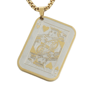 King Of Hearts <b>Playing</b> <b>Card</b> Pendant Stainless Steel Necklace Men's Fashion Jewelry 120181 - Product Image 1