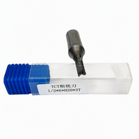 Fraise à dégrossir TCT 1/2x6*H20mm à 3 cannelures avec brise- copeaux pour bois, fraise de défonceuse CNC pour élimination de matériaux lourds