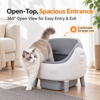 CE FCC RoHS OEM ODM pour chats, bac à litière intelligent autonettoyant de 76L avec commande par application et protection de sécurité du moteur contre les surintensités