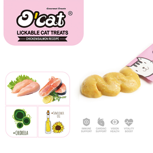 O'cat Liquid Cat tratta dolcetti cremosi con <span class=keywords><strong>salmone</strong></span> al pollo dolcetti per leccare il gatto snack cibo <span class=keywords><strong>umido</strong></span> per gatti - Product Image 2