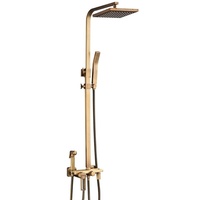 Ensemble de douche en bronze antique avec douchette pressurisée pour salle de bain, ensemble complet