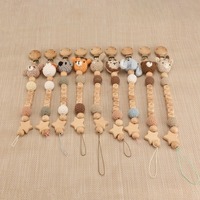 Mots personnalisés Woodeb pinces factices au crochet avec Animal lapin ours renne renard wapiti breloques personnalisé bébé nom attache-sucette