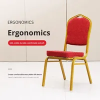Chaise commerciale de salle de banquet d'art de fer pour des conférences d'événements d'hôtels chaise pliable de mariage de restaurant en métal avec le dossier rouge