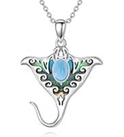Collier pendentif palmier océanique en argent sterling 925 Ocean Jewelry, bijoux animaux découpés avec des dauphins pour couple