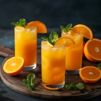 Jus de légumes orange naturel mélange de fruits et légumes frais jus de fruits pressé à froid boisson orange riche en vitamines fruit sain