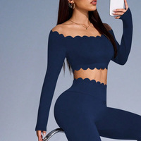 Großhandel: Designer-Spitzen-Sportbekleidung für Damen – Langärmlige, figurformende Yoga-Hosen mit Po-Lifting-Effekt und Fitness-Outfit-Sets