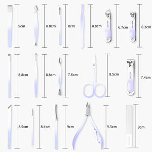 Kit de <span class=keywords><strong>manucure</strong></span> et pédicure professionnel 16 pièces, ensemble complet d'outils de soin des ongles, portable, avec outils pour les ongles des doigts et des pieds, sac de rangement en cuir - Product Image 6