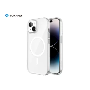 Original Quality Magnetic Wireless Charging Transparent Clear Sdouble Magnetic for iPhone 15 Phone Case