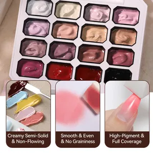 ยูอาร์ ชูการ์ 4 อิน 1 เจลเพ้นท์ 16 สี สำหรับไล่สี ปั๊มลาย วาดลวดลาย ยูวี/แอลอีดี เจลไล่สีแบบปาตติ้ง พาเลทเจล - Product Image 5