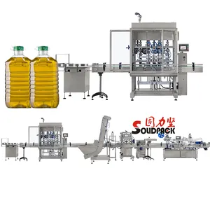 Máquina de enchimento de óleo comestível de girassol, linha de produção completa-automática com 4/6/8/10 cabeças para cozinhar óleo de girassol