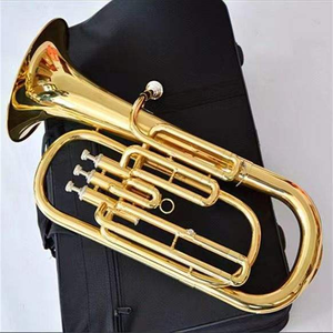 Euphonium de 3+1 pistones en Sib, <span class=keywords><strong>instrumento</strong></span> de viento metalizado lacado en oro, estuche rígido, calibre de 14.4 mm - Product Image 2
