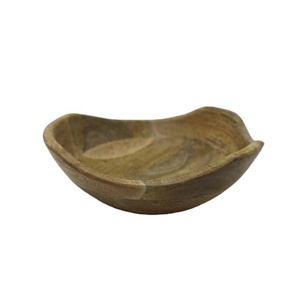Venta al por mayor a granel encantador Material de madera natural cuenco redondo para servir alimentos hecho a mano personalizado cuencos para servir alimentos - Product Image 1